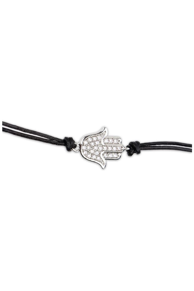 Pavé Crystal Hamsa Choker Necklace, Main, color, BLACK