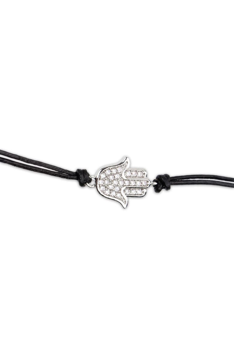 SAACHI Pavé Crystal Hamsa Choker Necklace, Main, color, Black
