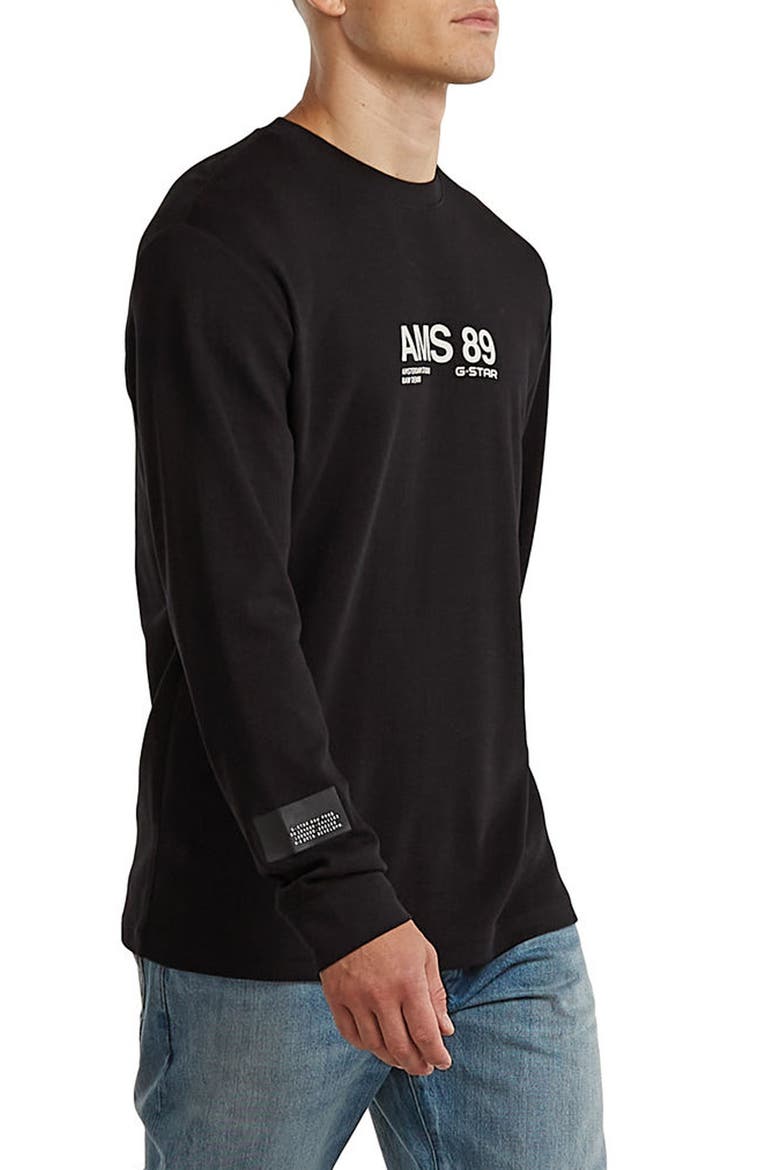 AMS 89 Logo Graphic Long Sleeve T-Shirt, Alternate, color, DARK BLACK