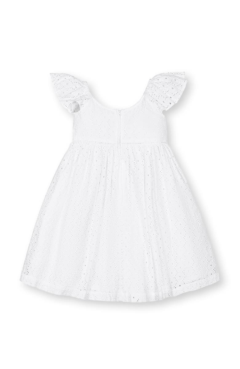 Hope & Henry Girls' Organic Flutter Sleeve Eyelet Dress, Toddler, Alternate, color, White Circle Flower Eyelet