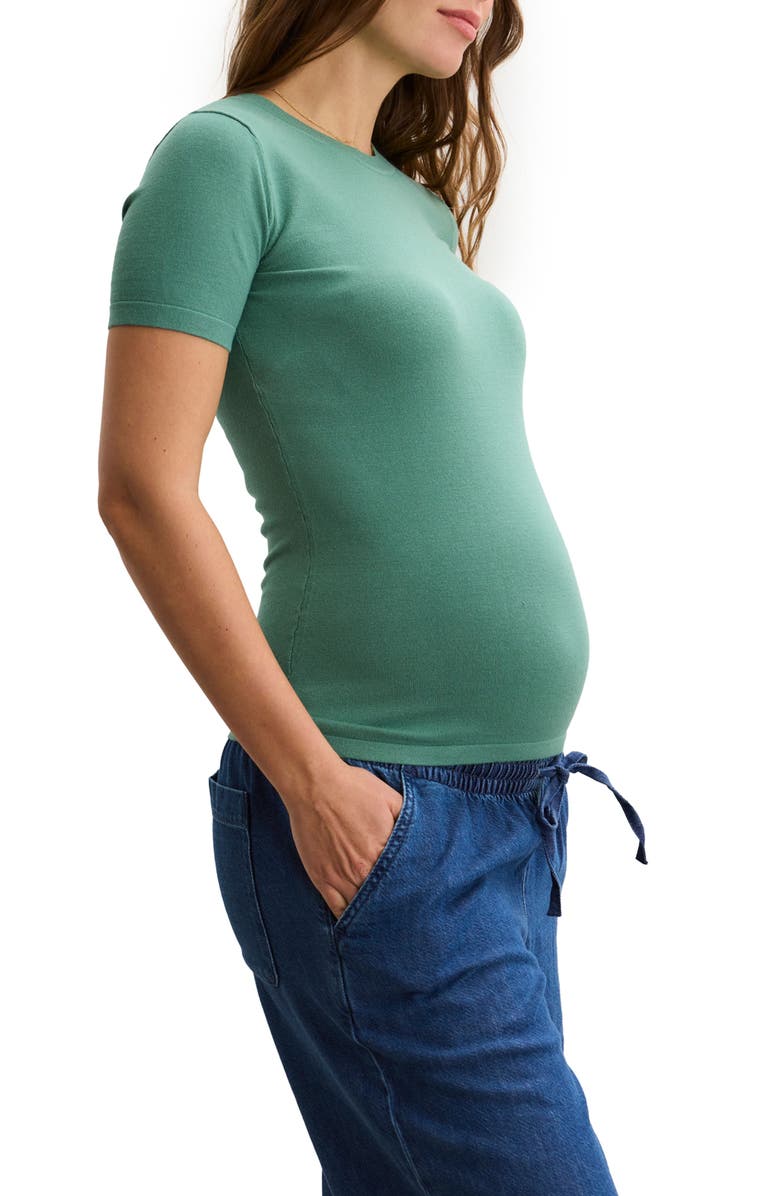 HATCH Collection The Softsculpt Knit Maternity Tee, Alternate, color, Juniper