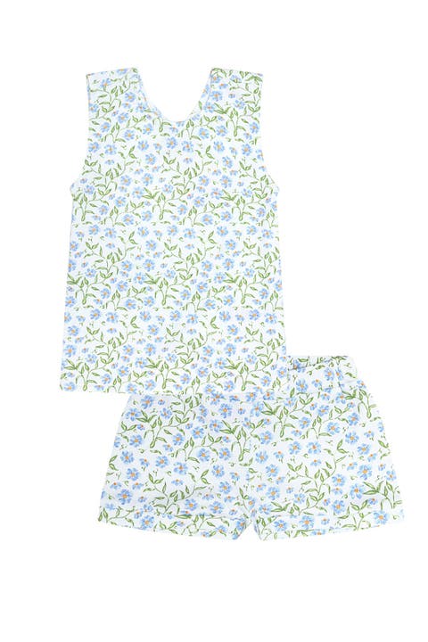 Blue Vines Print Summer Short Set - Toddler & Little Kid