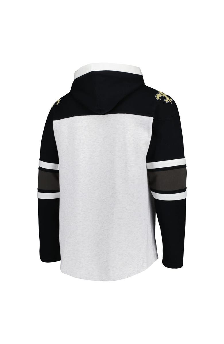 '47 Men's '47 New Orleans Saints Heather Gray Gridiron Lace-Up Pullover Hoodie, Alternate, color, Gray