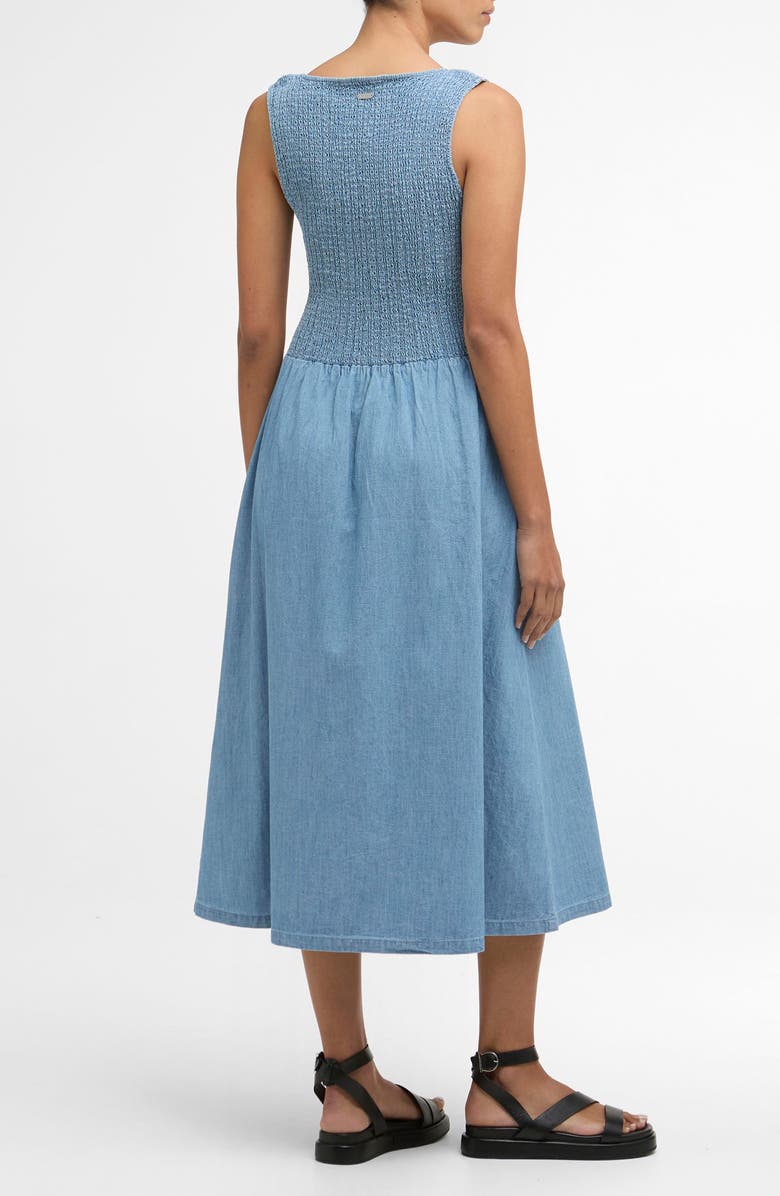 Barbour Josie Sleeveless Chambray Midi Dress, Alternate, color, Chambray