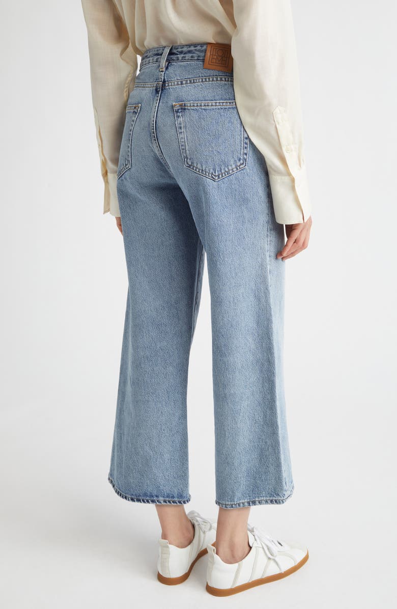 TOTEME Rigid Organic Cotton Flare Leg Jeans, Alternate, color, Worn Blue