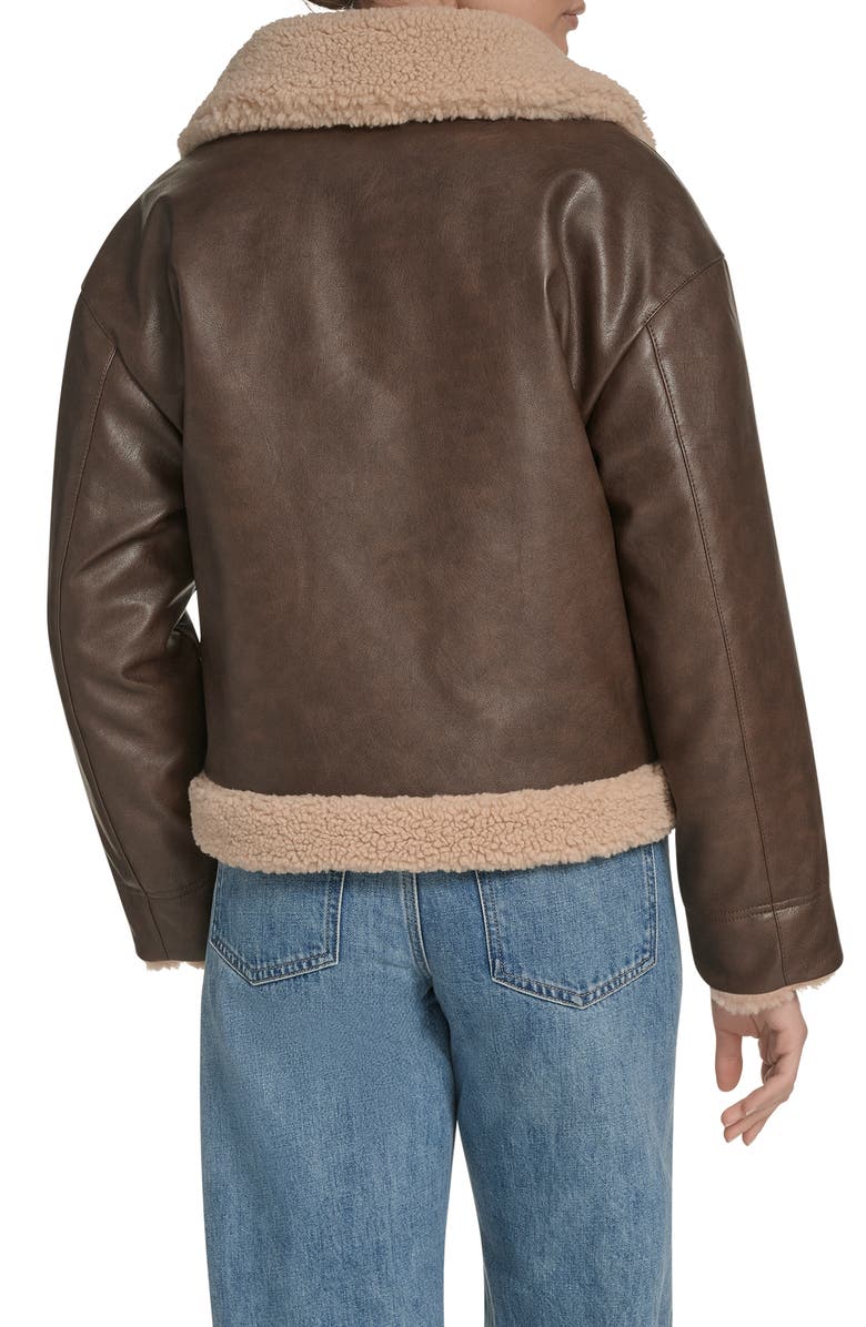 Levi's Reversible Faux Leather & Faux Shearling Jacket, Alternate, color, Saddle