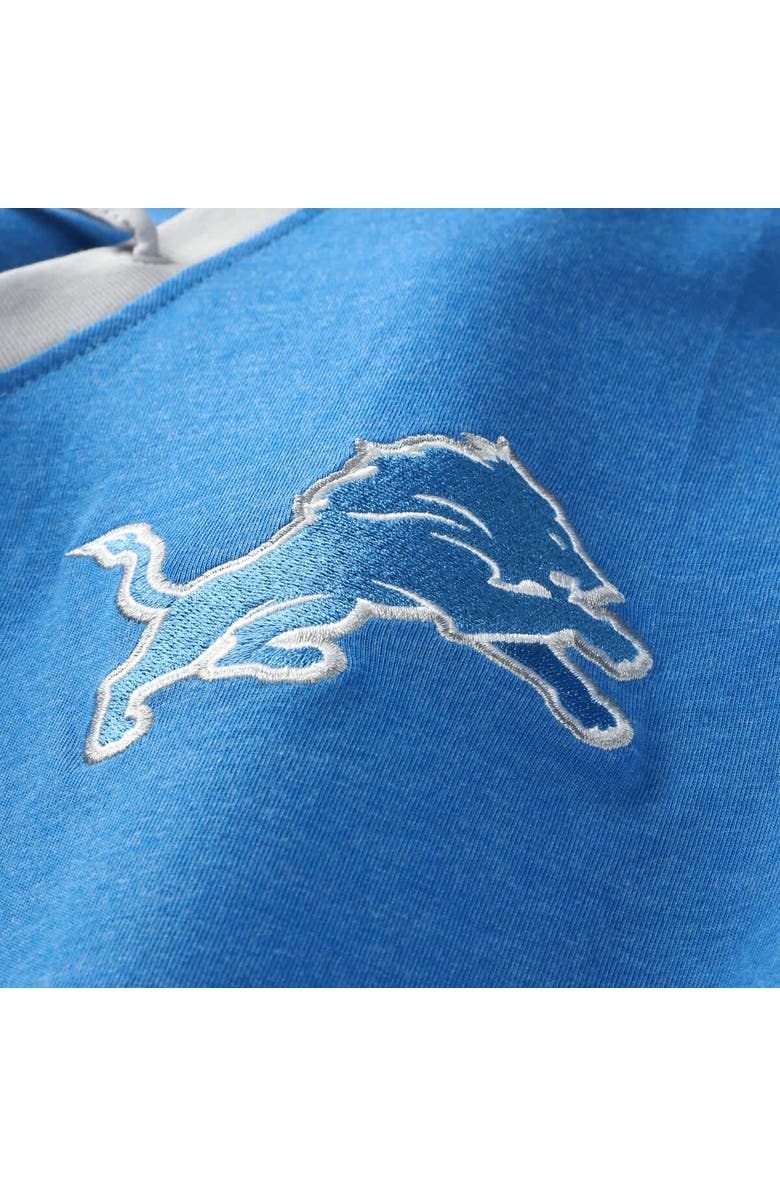 New Era Women's New Era Blue Detroit Lions Plus Size Throwback Lace-Up Long Sleeve T-Shirt, Alternate, color, Blue