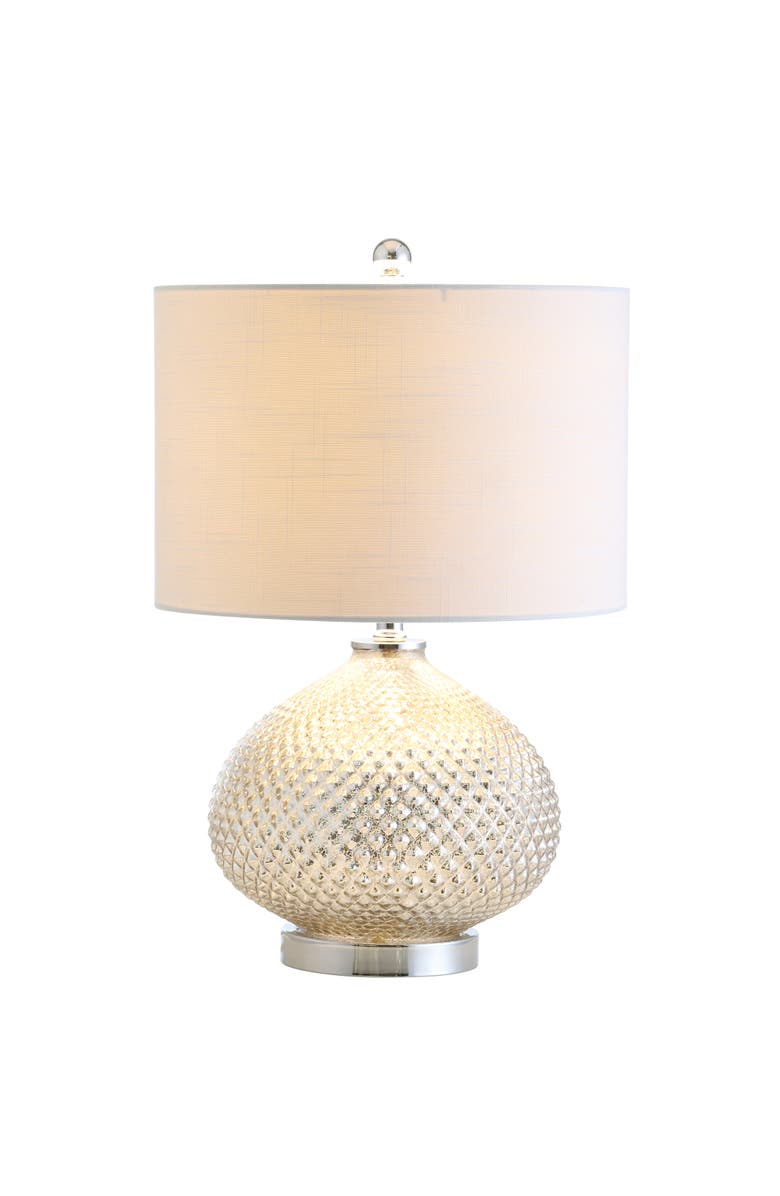 JONATHAN Y Ames LED Glass Table Lamp, Alternate, color, Mercury Silver