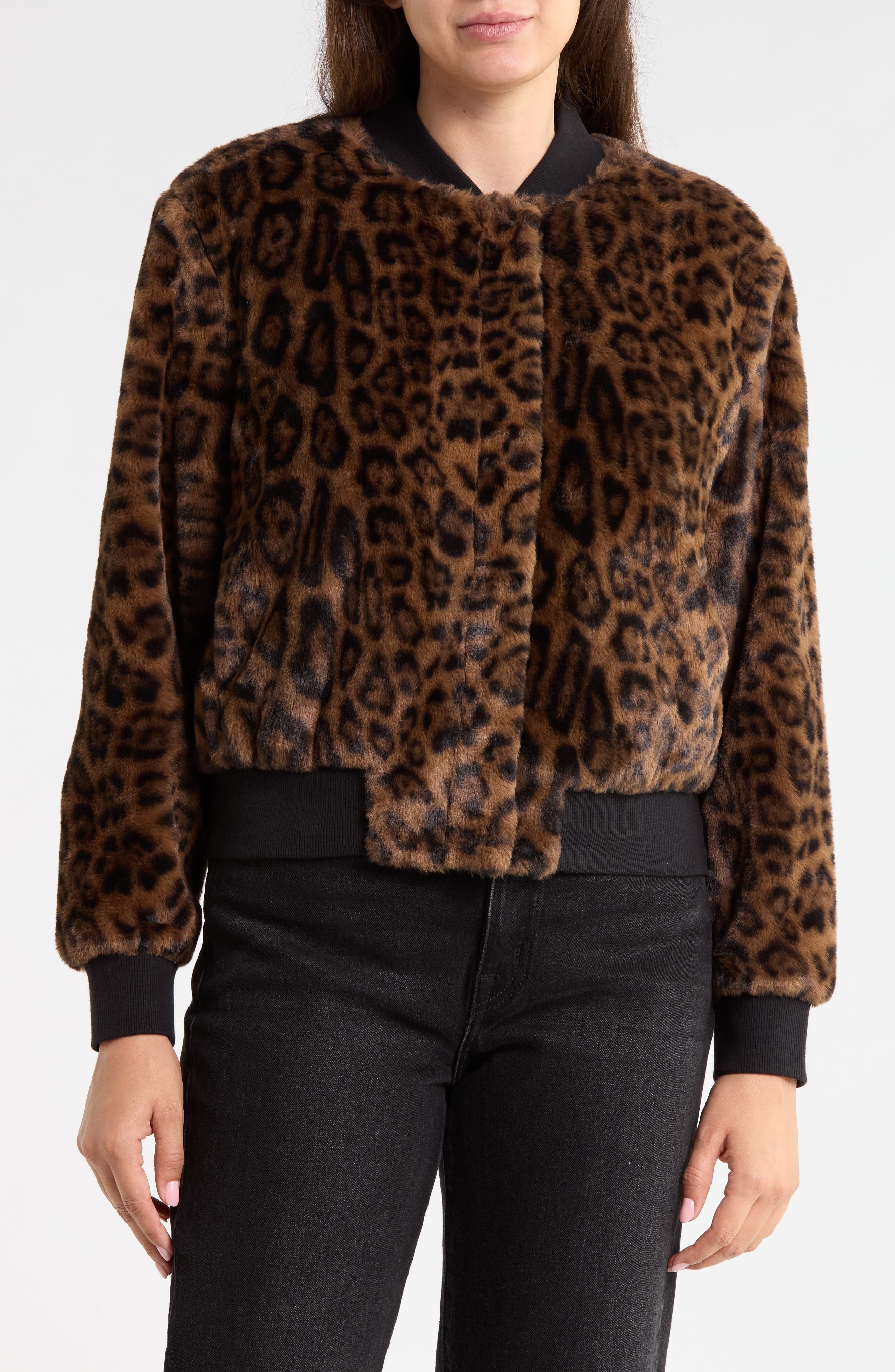 Luxe Faux Fur Zip Bomber Jacket