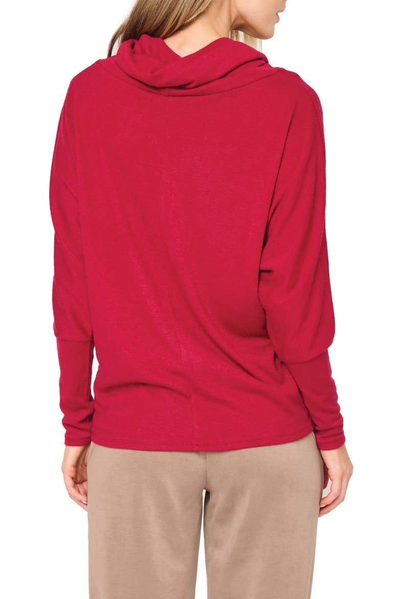 Cozy Up Cowl Neck Sweater, Alternate, color, CRANBERRY