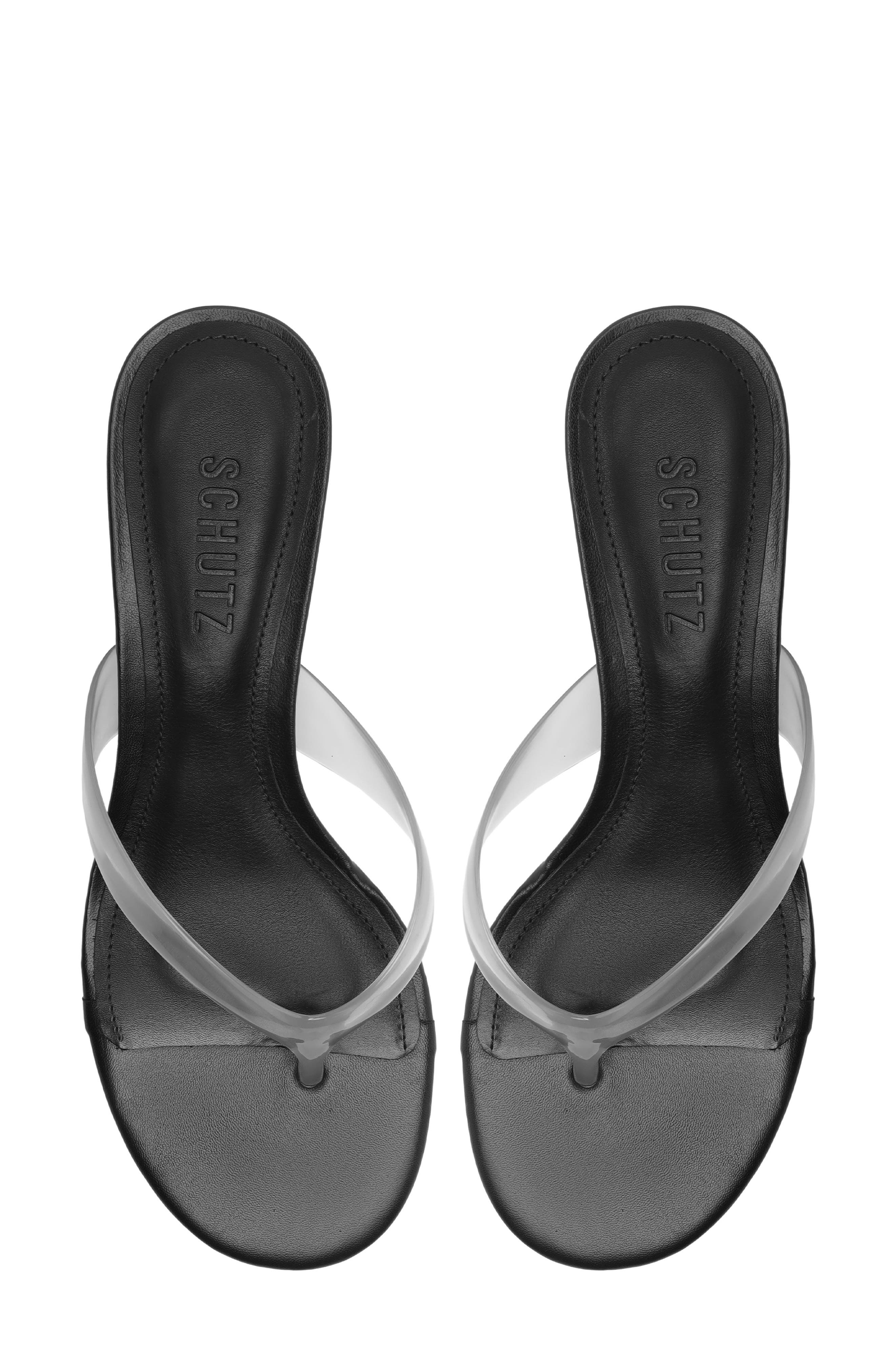 Schutz Roslyn Wedge Sandal, Alternate, color, Black