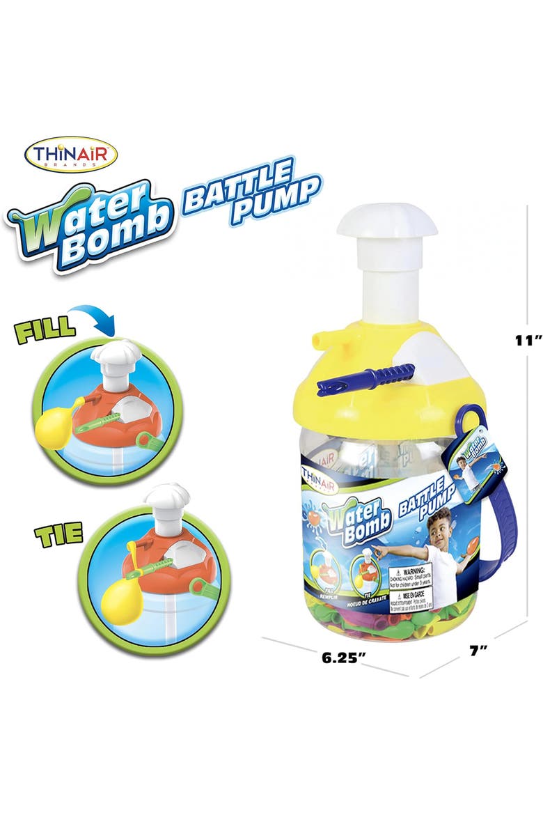 Water Bomb Battle Pump, 300 Balloons and Inflator with Tying Tool, Alternate, color, Multicolored