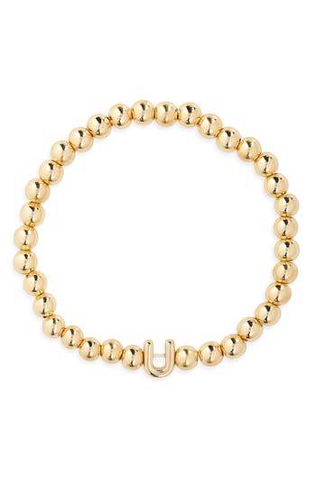 Baublebar Pisa Initial Beaded Stretch Bracelet
