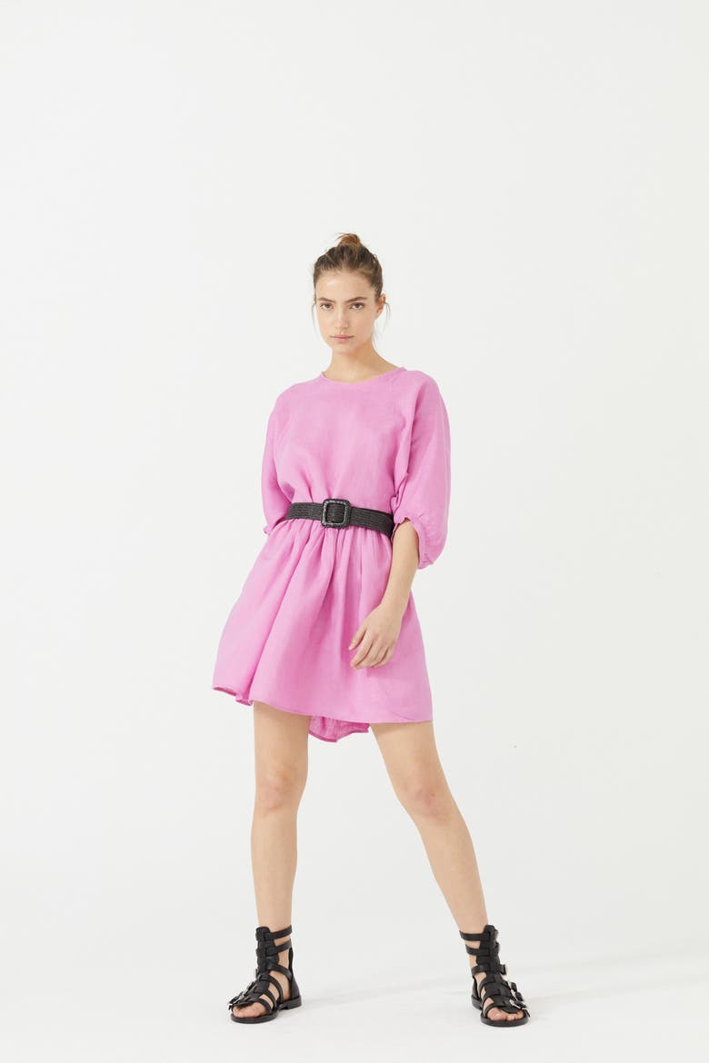 Alcala Linen Dress, Alternate, color, Petunia Pink