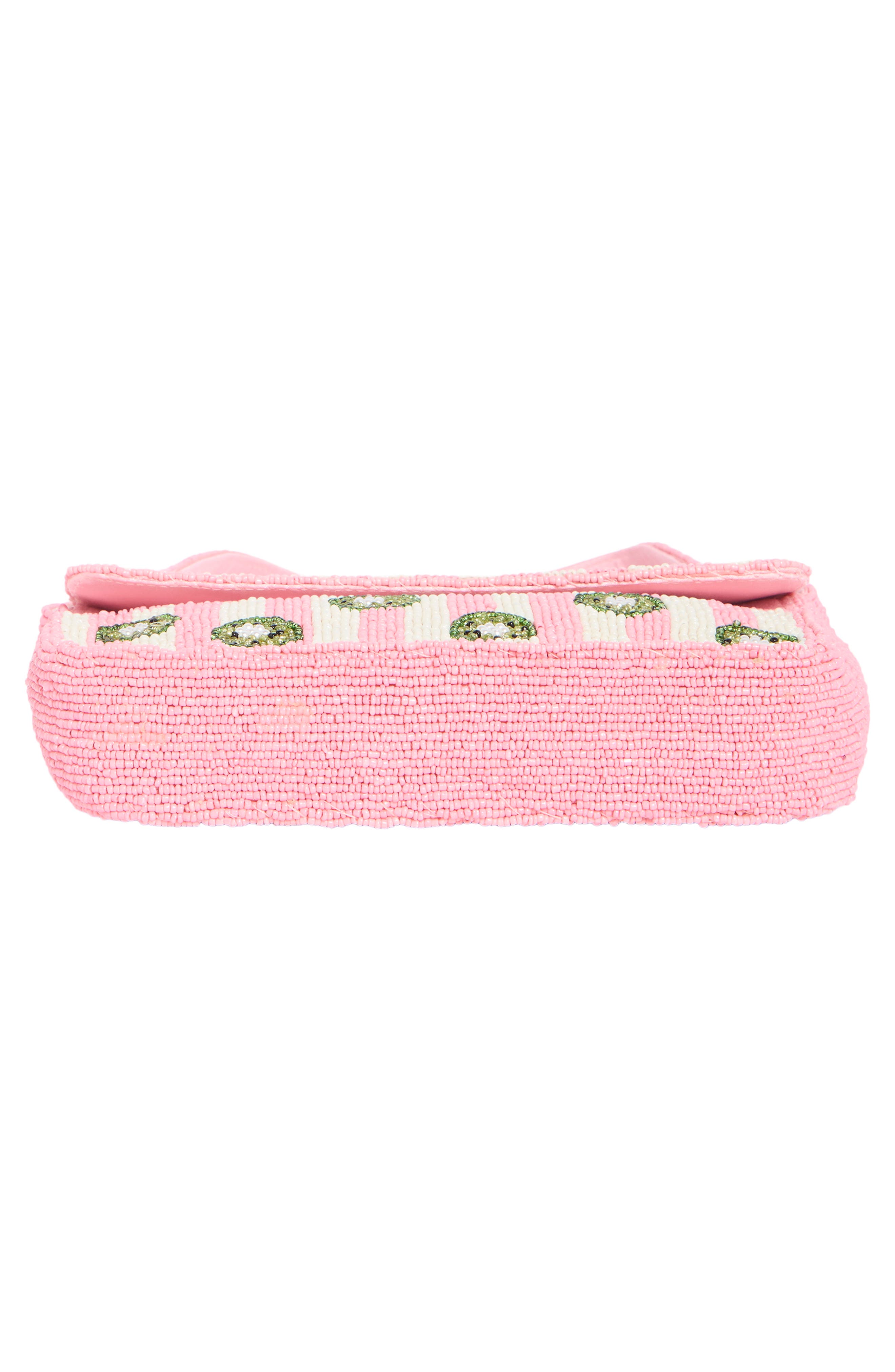 Collection XIIX Kiwi Stripe Beaded Baguette Shoulder Bag, Alternate, color, Pink Multi