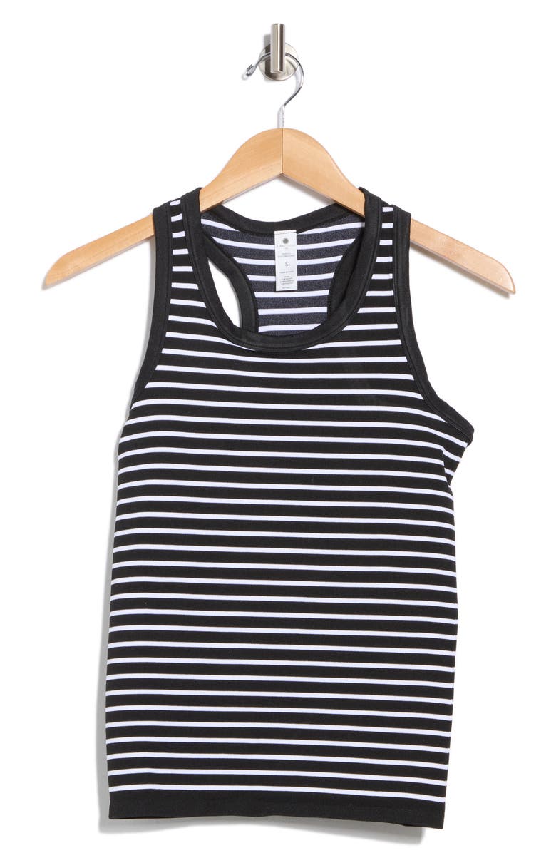 YOGALICIOUS Stripe Tank, Alternate, color, White/ Black