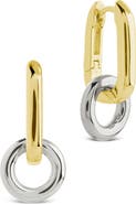 Sterling Forever Justyna Mixed Metal Dangle Hoop Earrings