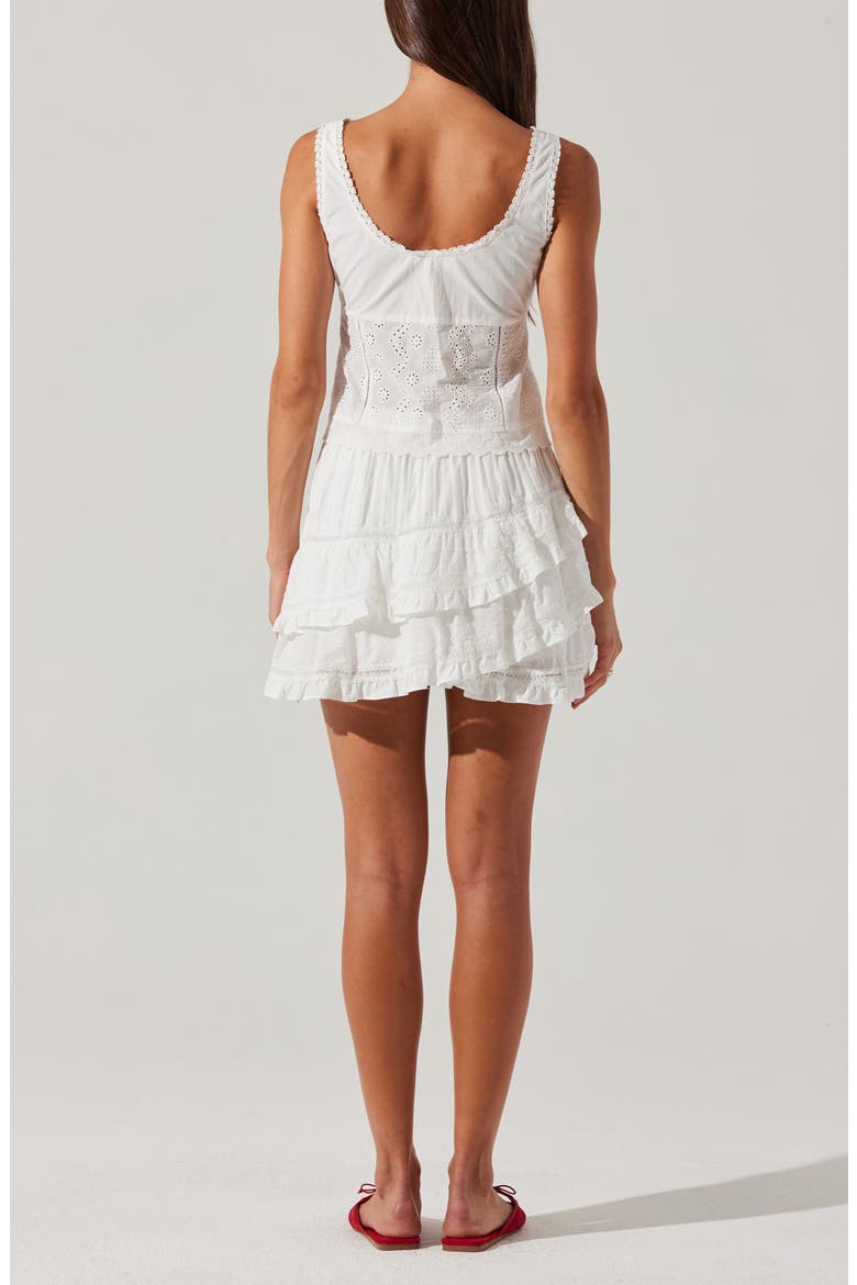 Kensley Embroidered Eyelet Cotton Tie Front Camisole, Alternate, color, WHITE