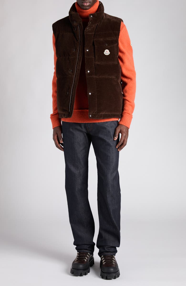Moncler Agen Corduroy Down Vest, Alternate, color, Raisin