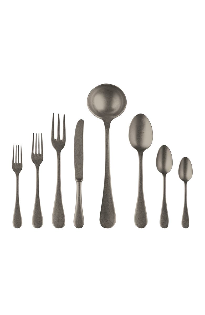 Mepra Vintage Pewter Flatware Set - 43 Pieces, Main, color, Black Gold