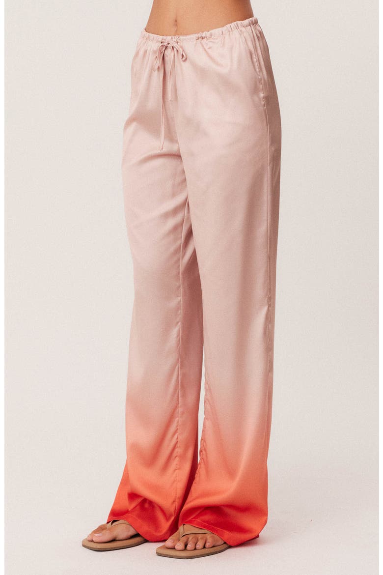 Amaya Satin Pants, Alternate, color, PEACH OMBRE