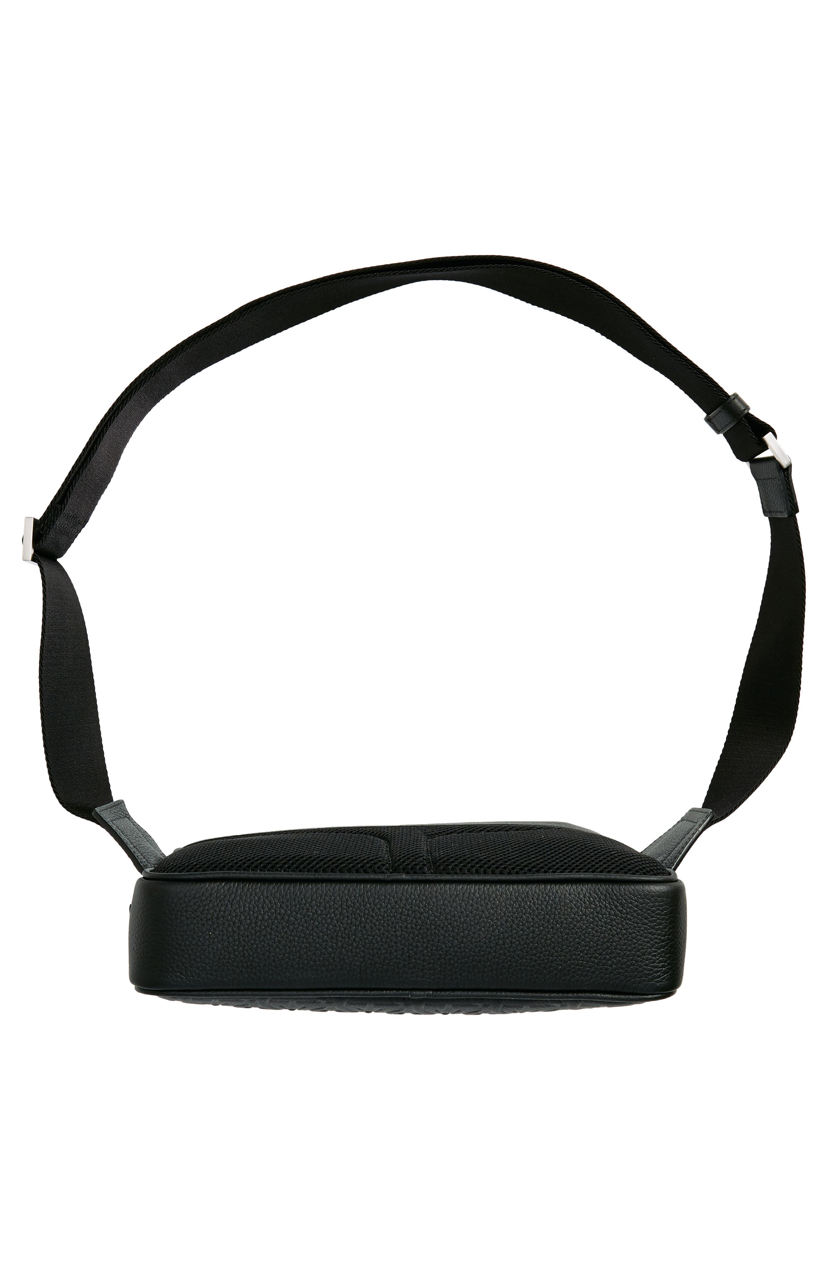 FERRAGAMO Travel Gancio Embossed Leather Belt Bag, Alternate, color, Nero