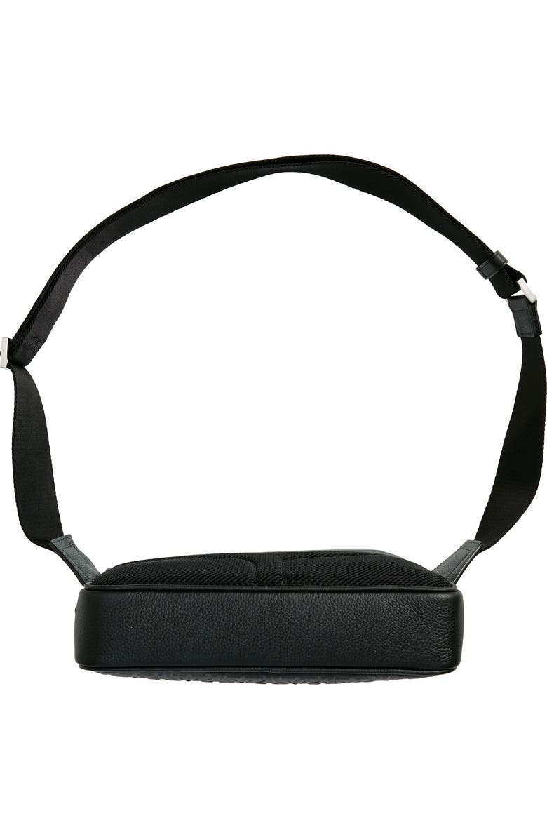 FERRAGAMO Travel Gancio Embossed Leather Belt Bag, Alternate, color, Nero