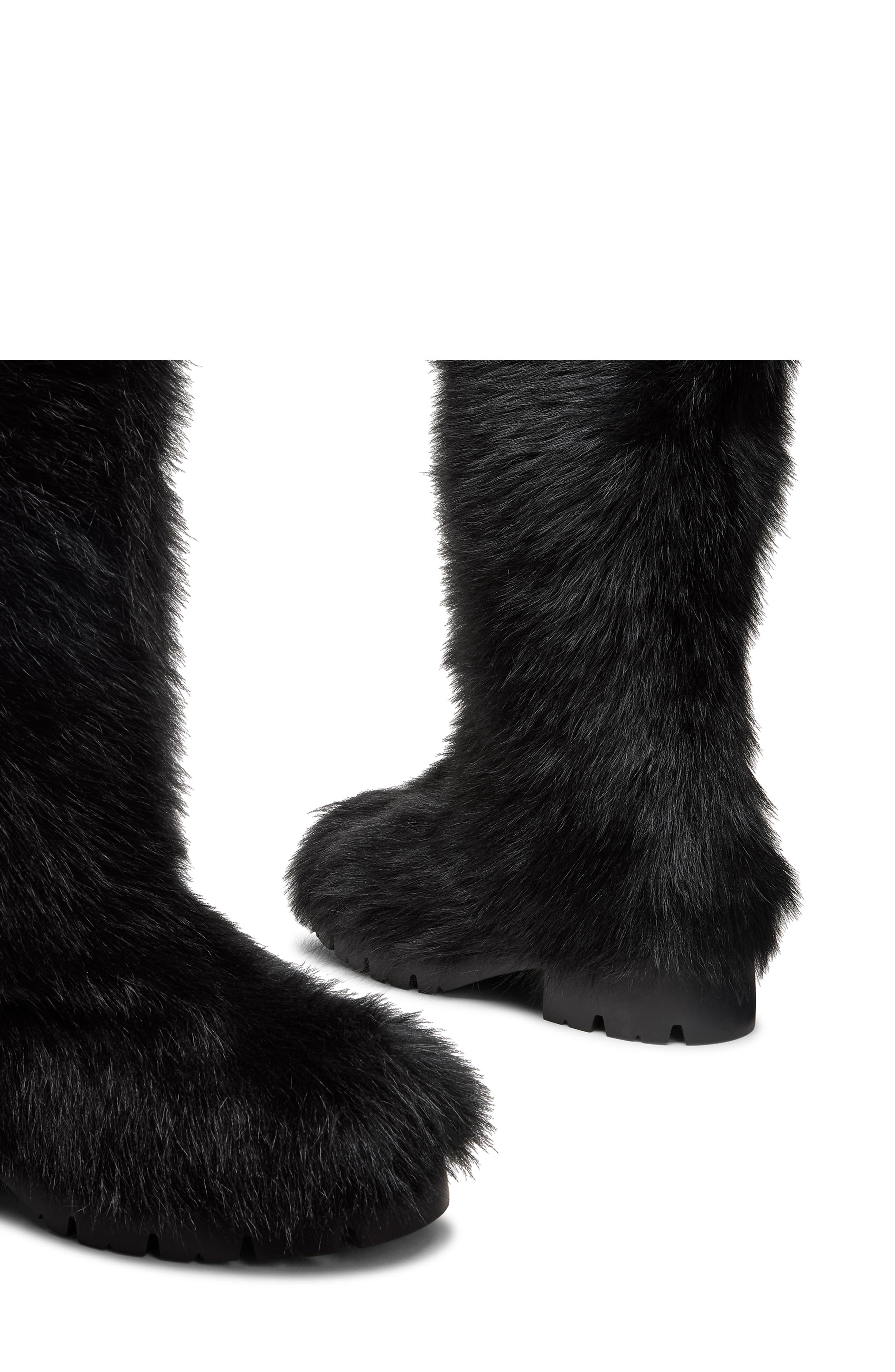Stuart Weitzman Hudson Genuine Shearling Boot, Alternate, color, Black