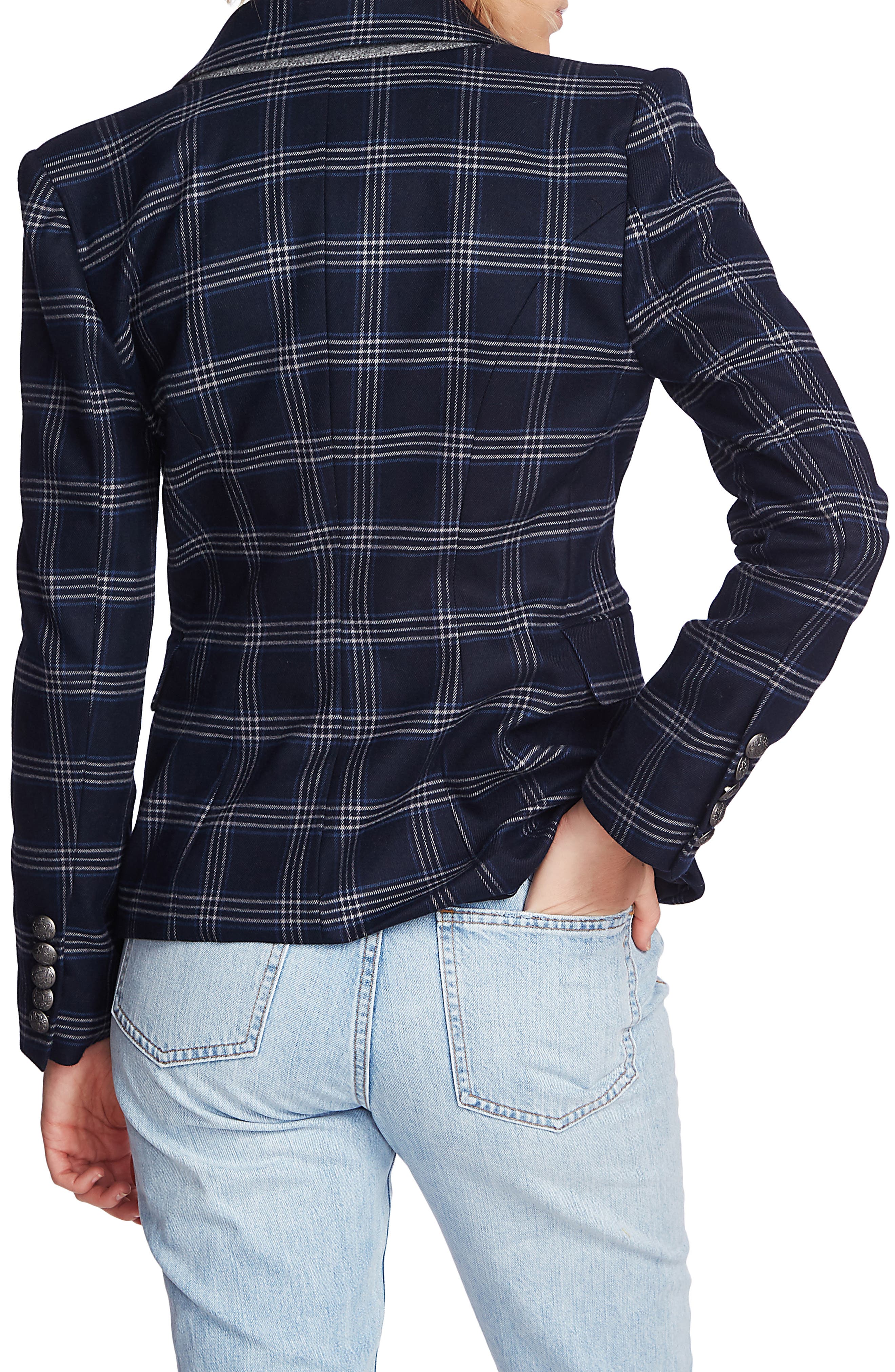 Plaid One Button Blazer - image 2