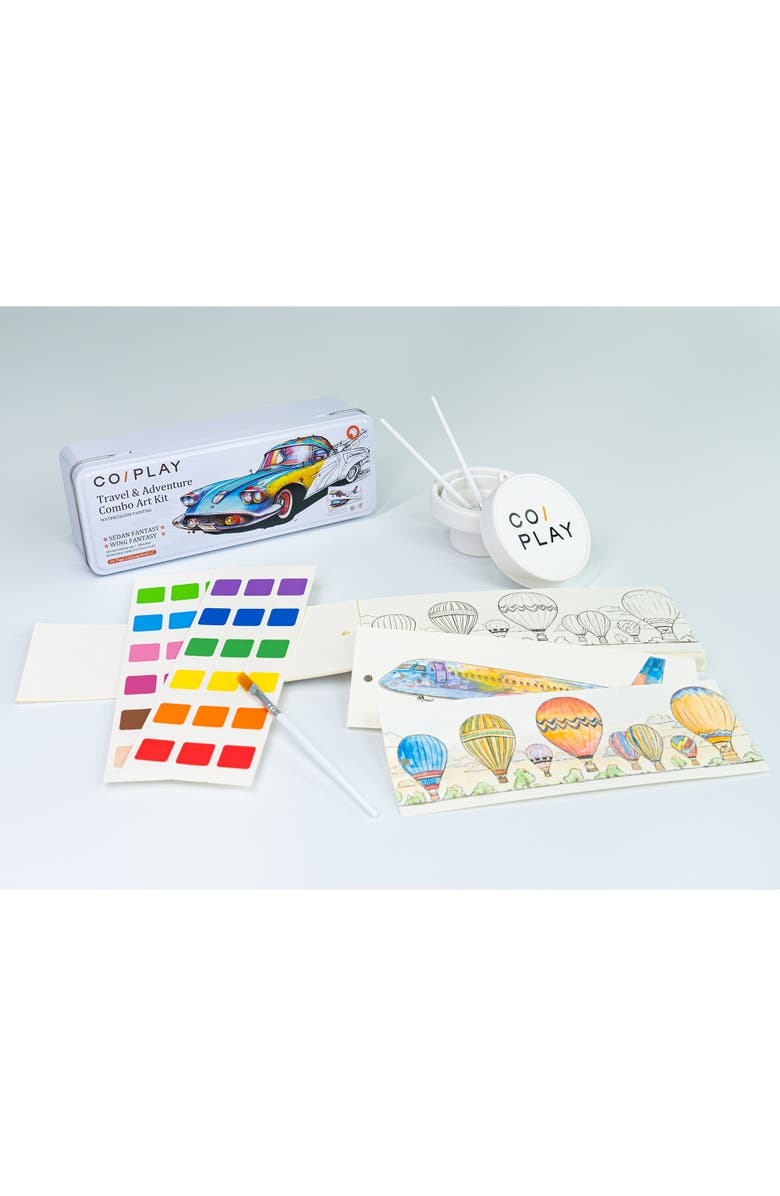 COIPLAY Watercolor Painting Art Kit Travel & Adventure Tin Box, Kids 6+, Alternate, color, Multicolored