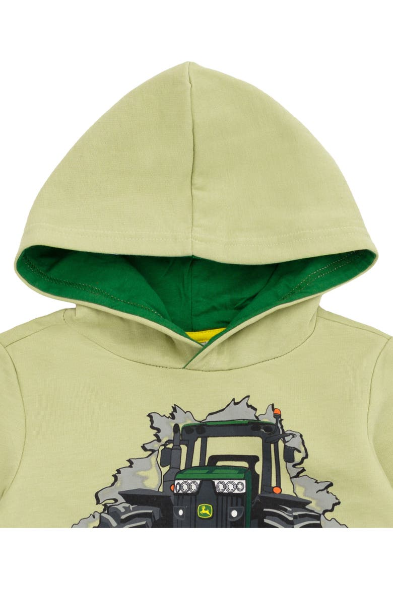 Boys' Fleece Hooded Sweatshirt, Alternate, color, Olive Dark Green