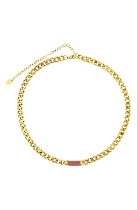 Gender Inclusive Stone Curb Chain Necklace