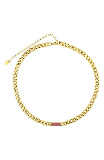 Rebl Gender Inclusive Stone Curb Chain Necklace