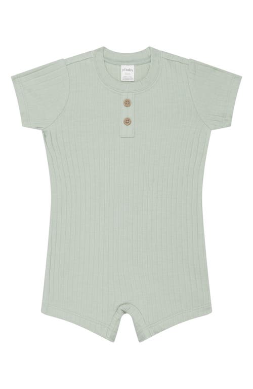 Pl Baby By Petit Lem 3-pack Rompers In Light Heather Grey