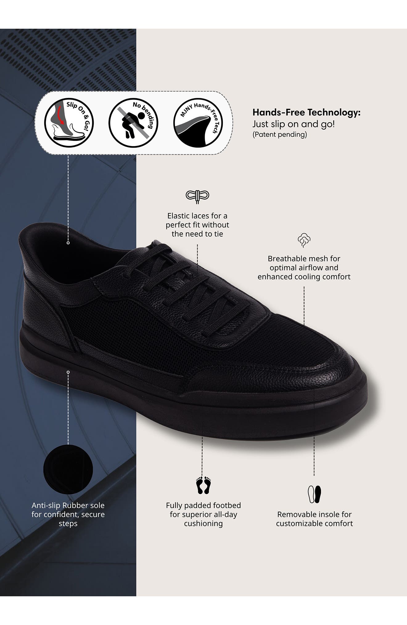 Hudson St. Sneaker, Alternate, color, BLACK BLACK SOLE