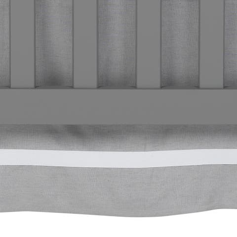 Signature Linen with White Trim 4-Sided Crib Skirt