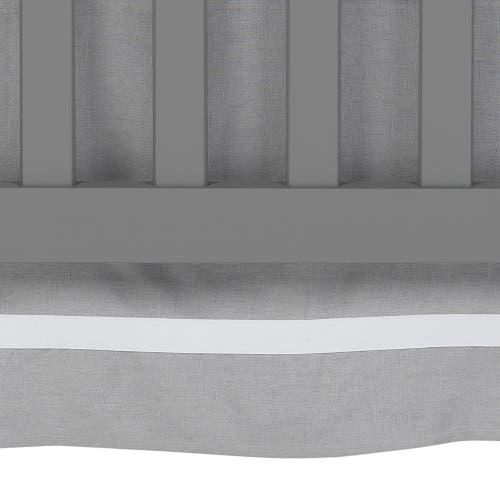 Lambs & Ivy Signature Linen With White Trim 4-sided Crib Skirt In Gray