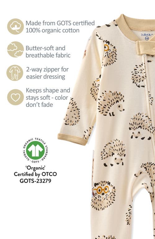 Butterblu Scout Fitted One-piece Organic Cotton Footie Pajamas In Animal Print