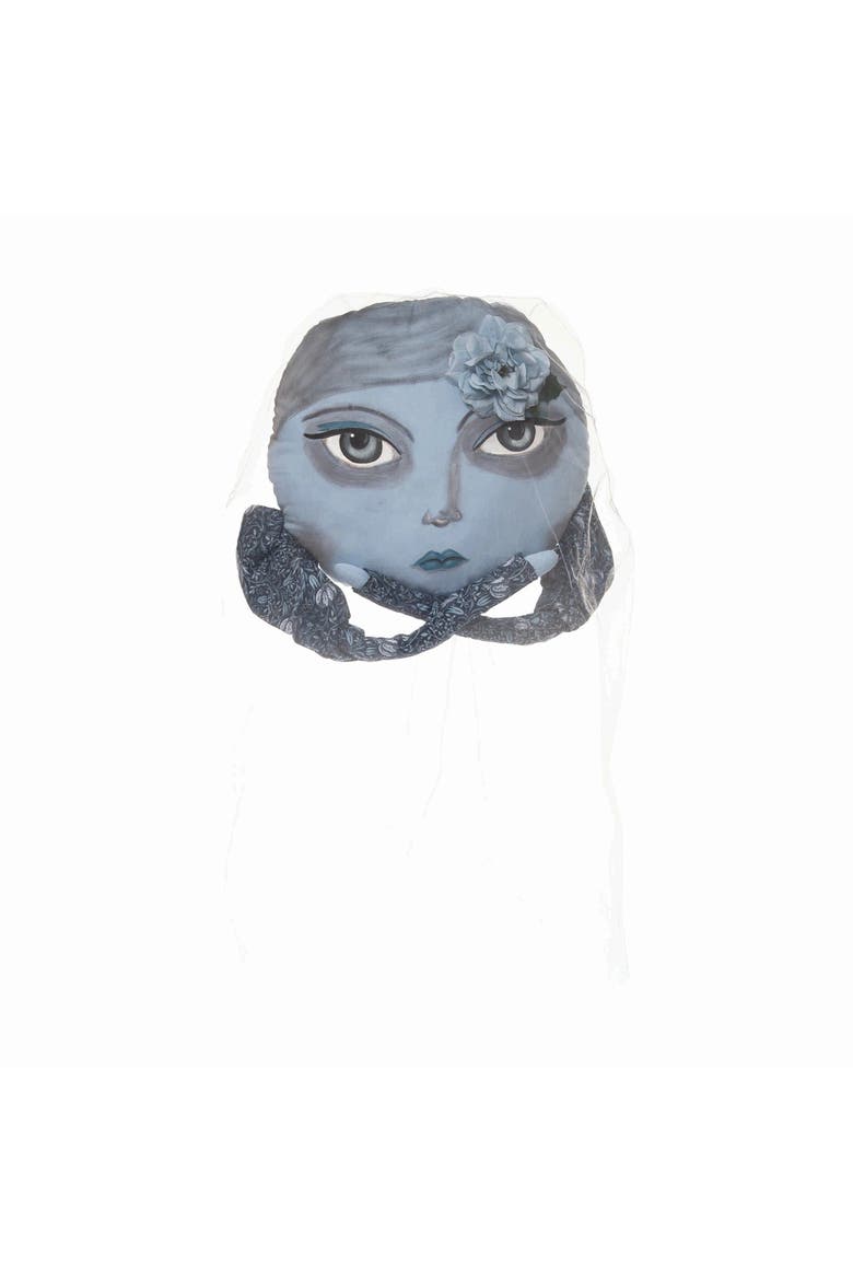 Miss Gloomy Zombinaland Halloween Decorative Soft Figurine Pillow, Main, color, Blue