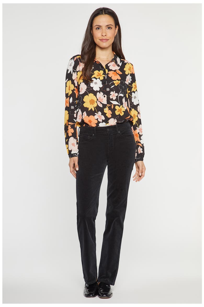 Marilyn Corduroy Straight Leg Pants, Alternate, color, BLACK