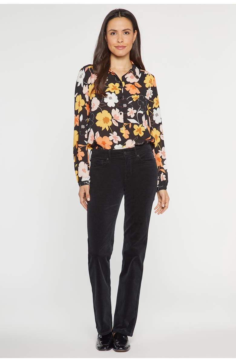 NYDJ Marilyn Corduroy Straight Leg Pants, Alternate, color, Black
