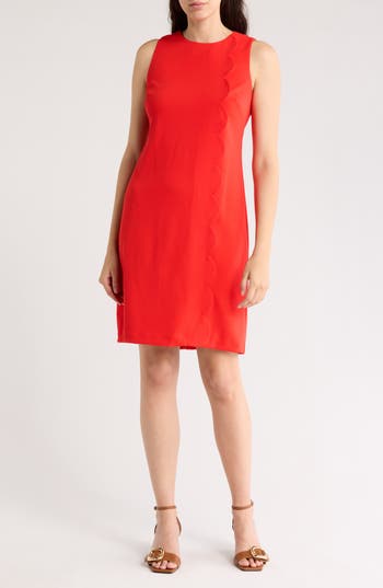 ELIZA J ELIZA J SLEEVELESS SCALLOPED SHIFT DRESS 