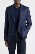 Peter Millar Hyperlight Soft Navy Windowpane Check Wool Sport Coat