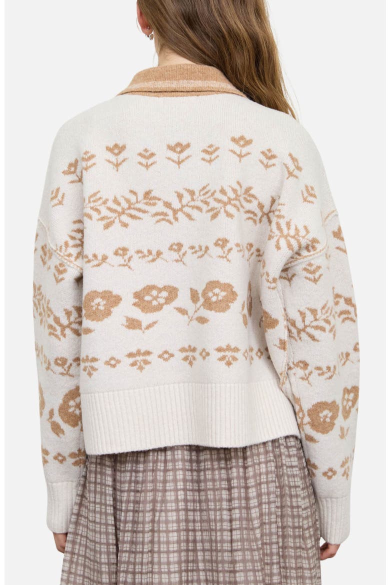 Floral Jacquard Cardigan, Alternate, color, CREAM