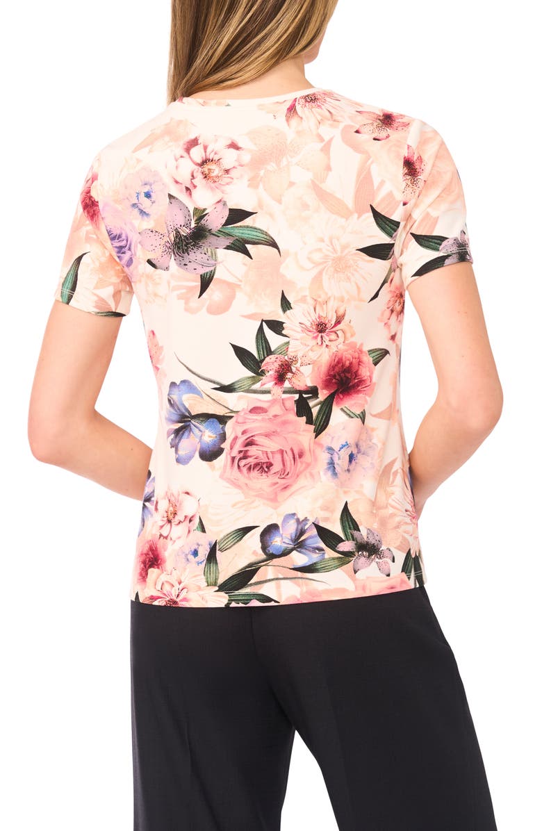 Ted Baker Lia Floral Print T-Shirt, Alternate, color, Vanilla Ice