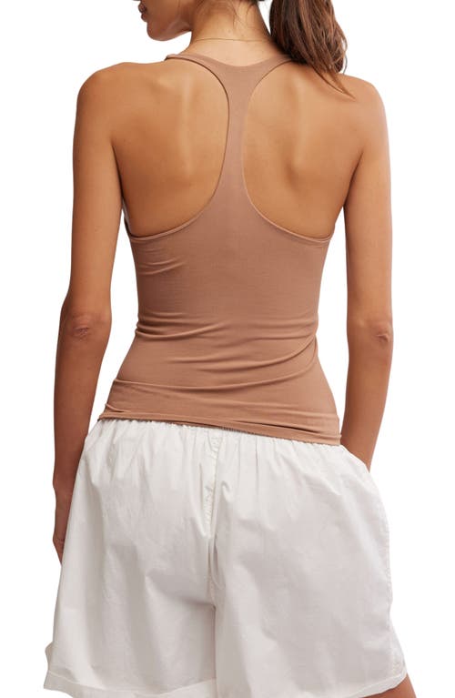 Free People Clean Lines Racerback Tank In Chocolate Malt
