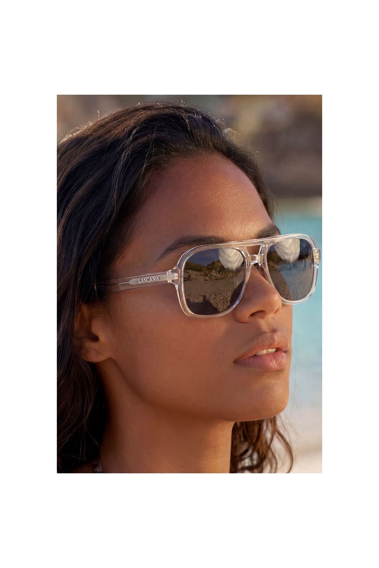 Polarized Aviator Sunglasses, Alternate, color, Clear