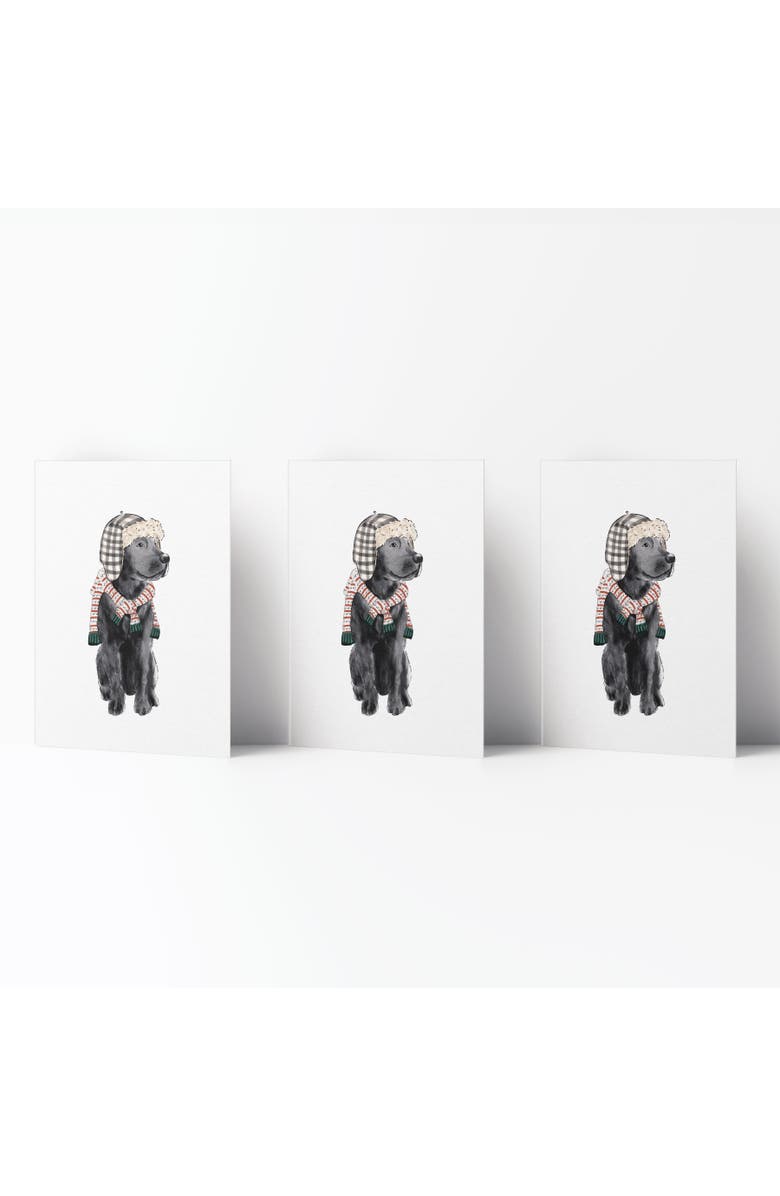 Ramus & Co Winter/Holiday Greeting Card Pack Sets (3 ct) Candy Cane Black Lab, Main, color, Multi-Pack