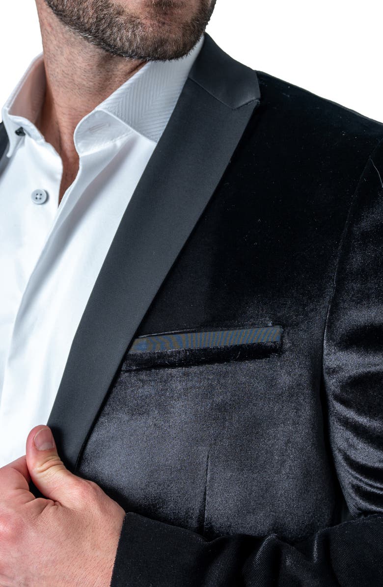 Maceoo Tesla Black Velvet Dinner Jacket, Alternate, color,