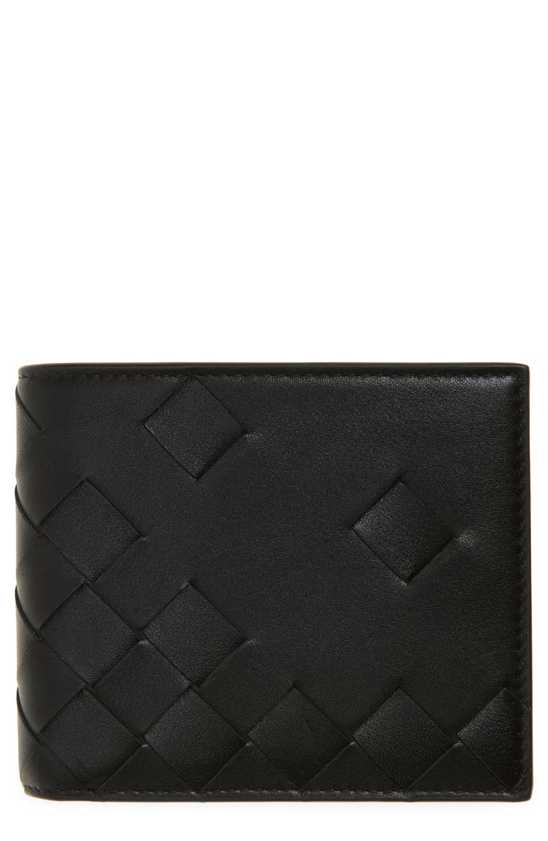 Bottega Veneta Intrecciato Leather Bifold Wallet, Main, color, 8803 Black/ Silver
